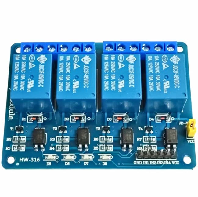 Robocraze 4 Channel Relay Module | 5V Optocoupler Relay Board