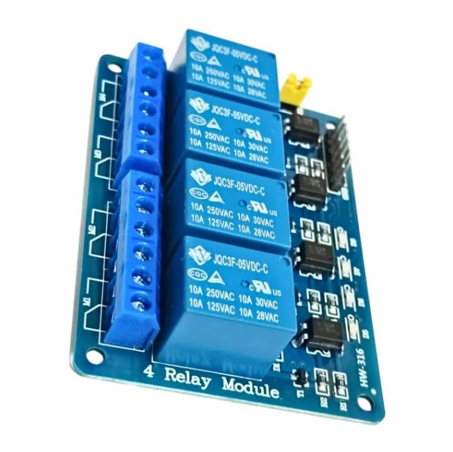 Robocraze 4 Channel Relay Module | 5V Optocoupler Relay Board